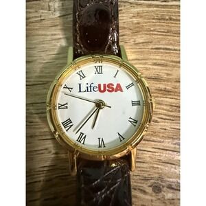 VTG Ballanda Corporation Watch Ladies Gold Tone Leather Needs Battery Life USA